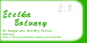 etelka bolvary business card